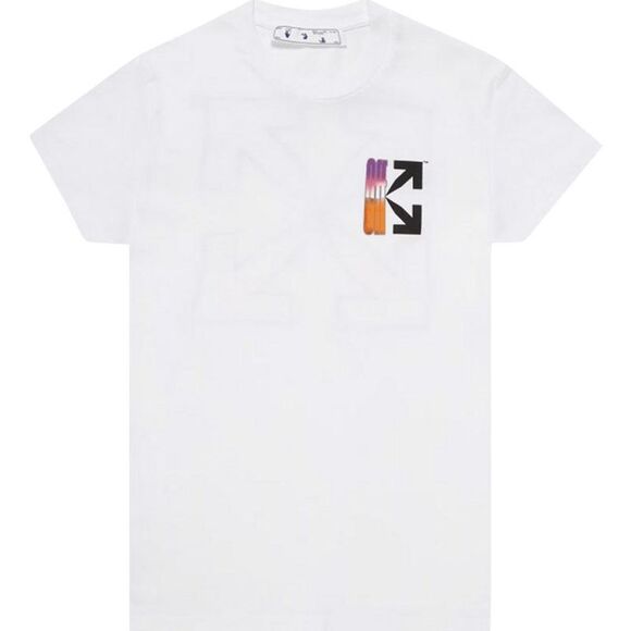 Off White Unisex Adult Gradient Logo Slim T-Shirt / White